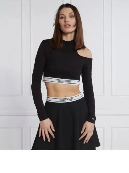 Tommy Jeans Bluză | Skinny fit negru