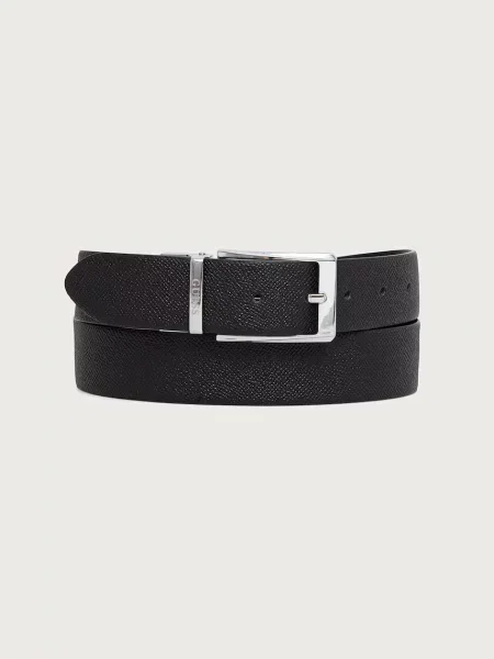 Guess curea reversibilă pentru bărbați din piele negru