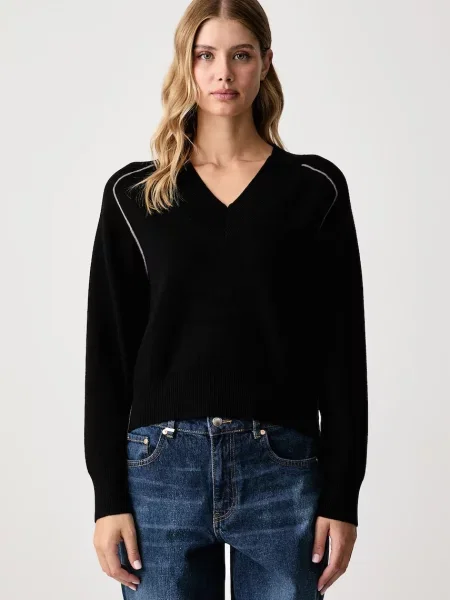 United Colors of Benetton pulover pentru femei cu vâscoză negru