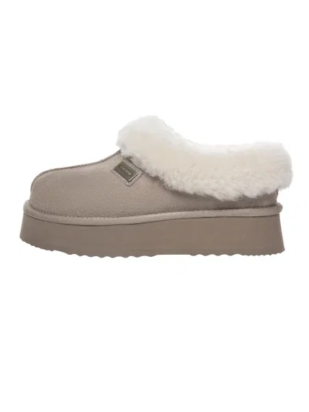 Everau Papuci de casă Topknot ecru alb