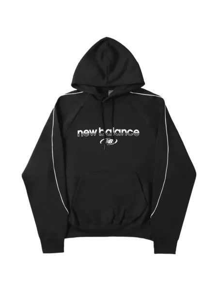 Hanorac cu glugă New Balance din fleece negru
