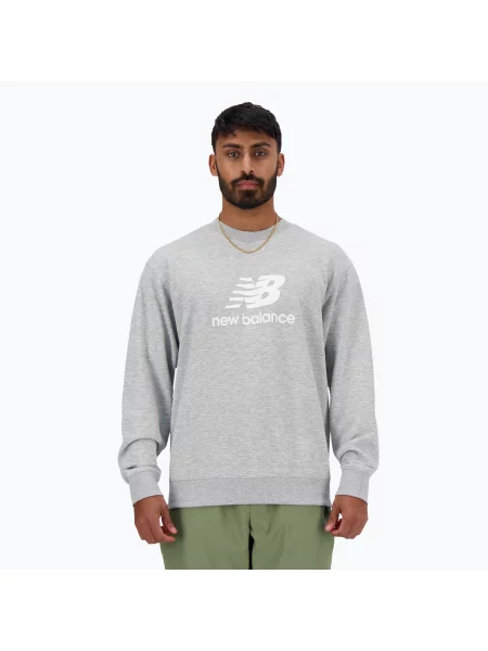Mikina New Balance Stacked Logo French Terry Crew athletic grey šedá