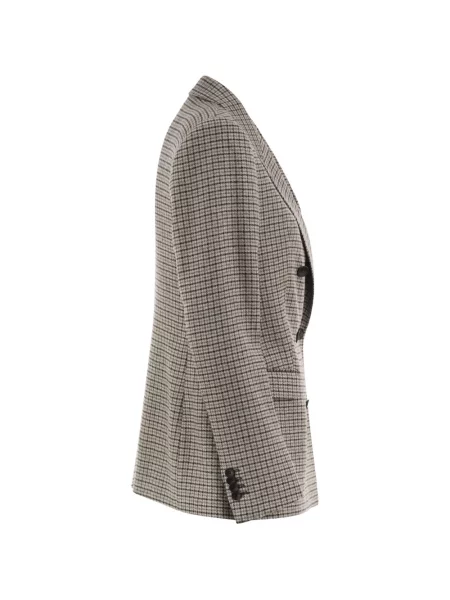 Μπλέιζερ Tagliatore houndstooth διπλόκουμπα γκρι