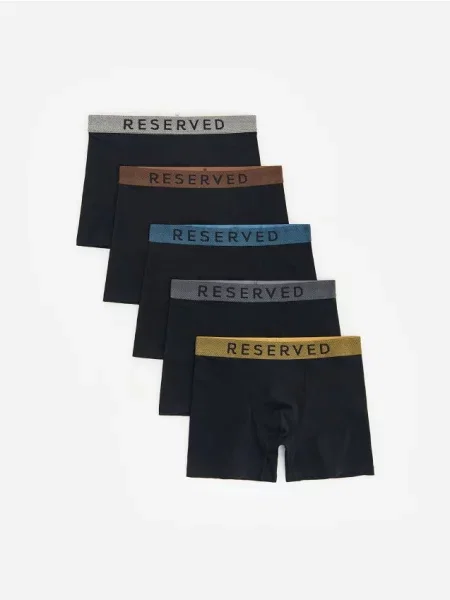 Reserved Set de 5 perechi de boxeri long negru