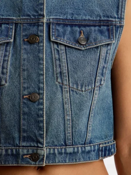 Vestă denim 12 Storeez albastru