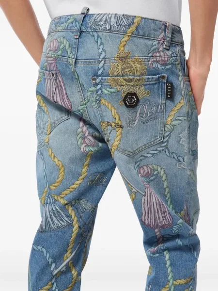 Blugi Philipp Plein cu imagine albastru