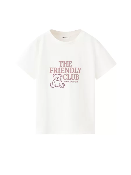 MANGO KIDS Tricou OSITO mauve / mov zmeură alb