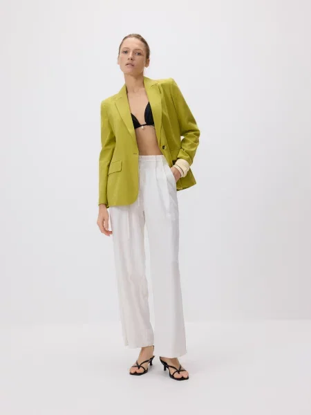 Reserved Піджак із додаванням льону жовто-зелений зелений