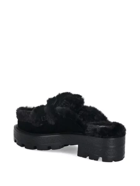 Papuci tip mules Guess cu autograf negru