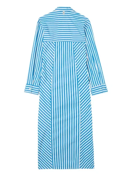 Rochie tip cămașă Sunnei cu dungi de costum albastru