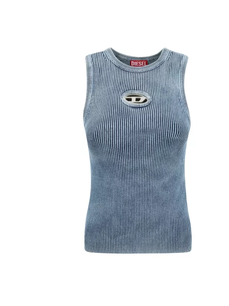 Top Diesel koronkowy na ramiączkach niebieski