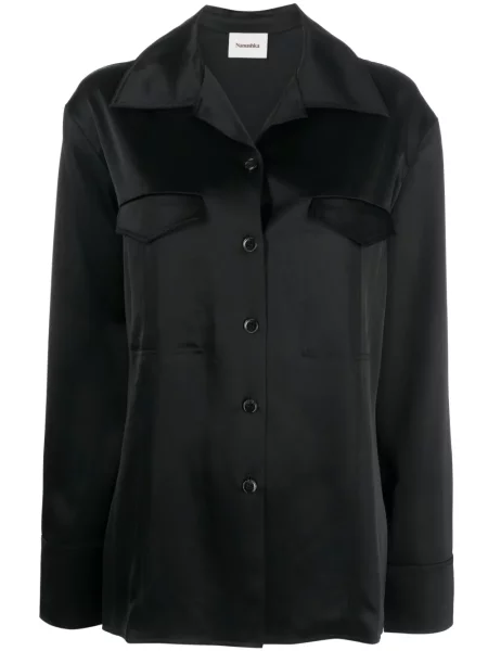 Cămașă Nanushka din satin lungă negru