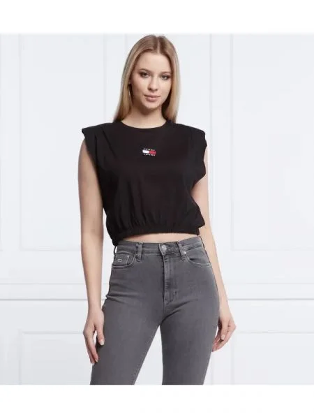Tommy Jeans Tricou | Cropped Fit negru
