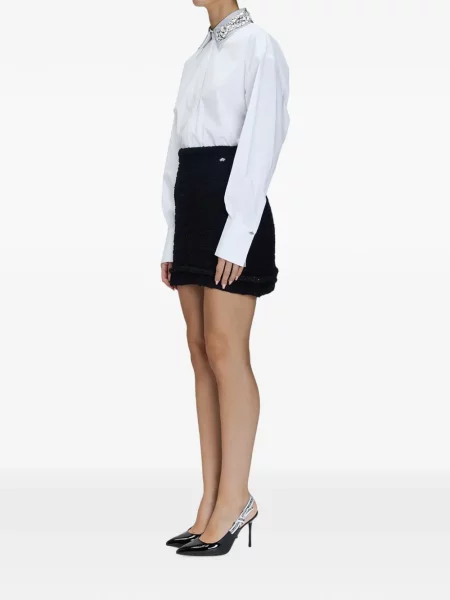 Bouclé fusta mini Genny cu paiete negru