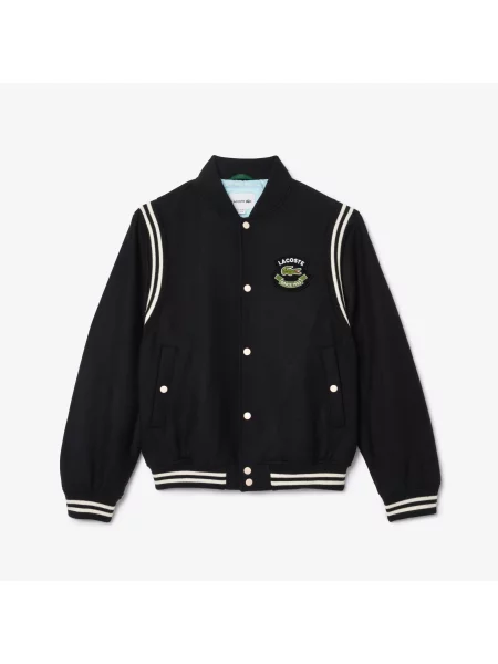 Lacoste Kurtka Uniwersytecka Z Wełny Premium czarna