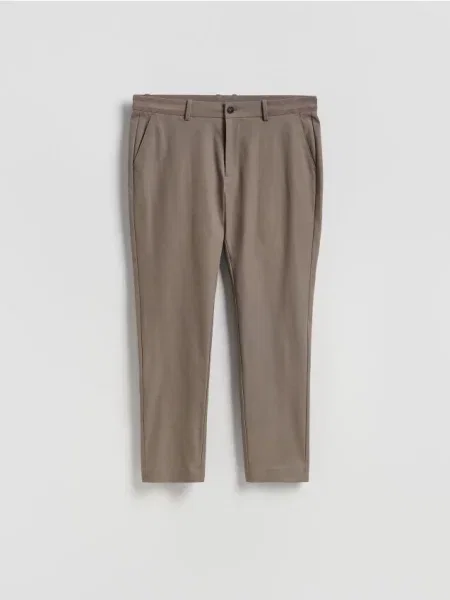 Reserved Chino nohavice slim fit kávová