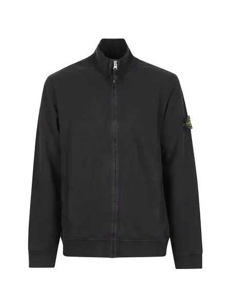 Geacă Stone Island din fleece cu strasuri alergare negru