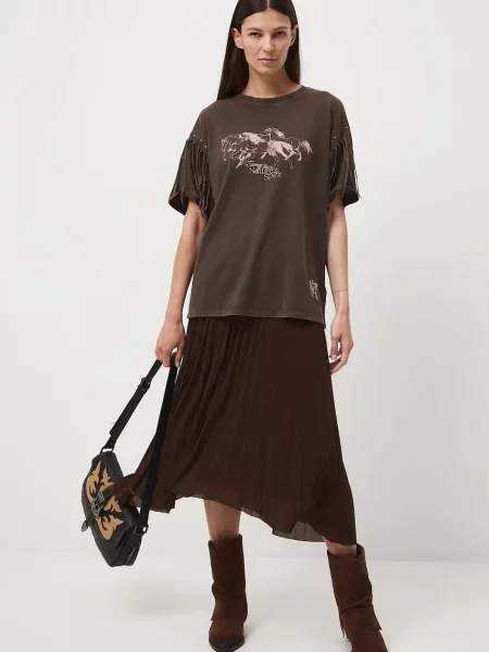 Спідниця Medicine midi розкльошена коричневий