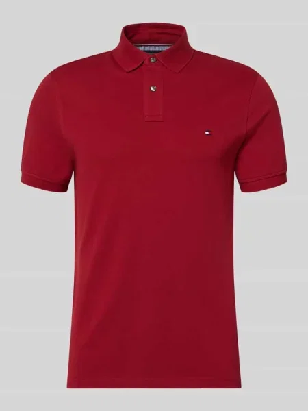 Koszulka polo o kroju regular fit z mieszanki bawełny Tommy Hilfiger czerwone