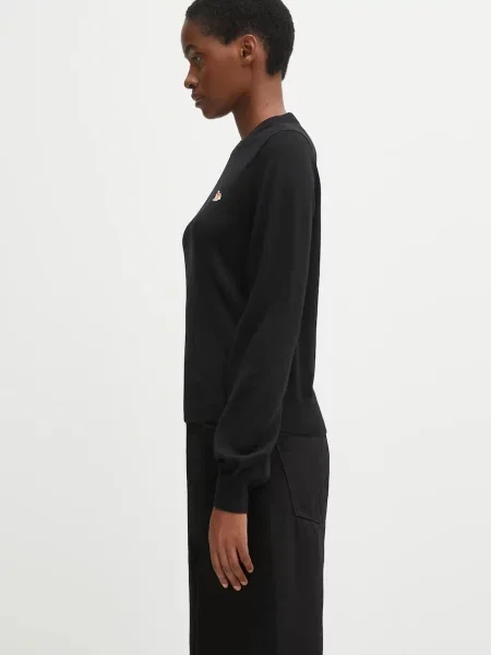 Maison Kitsuné Μάλλινο πουλόβερ Baby Fox Merino Regular μαύρο