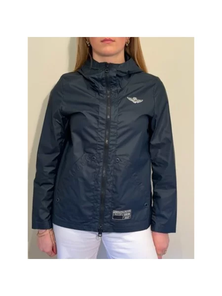 Parka Aeronautica Militare z kapturem niebieska