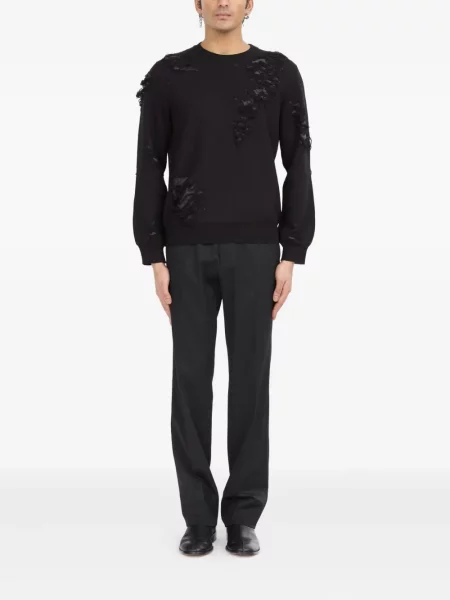 Pulover Mm6 Maison Margiela zdrențuiți negru
