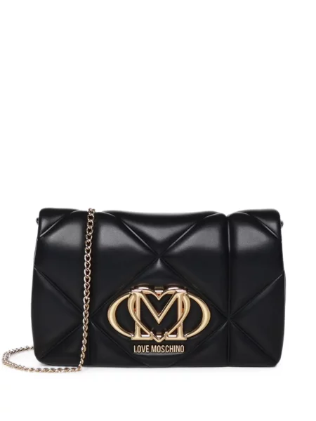 Matlasat geantă Love Moschino cu autograf negru