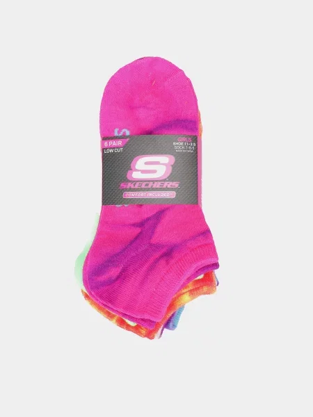 Skechers Non Terry Tie Dye Low Cuts Набір шкарпеток Для дівчаток рожевий