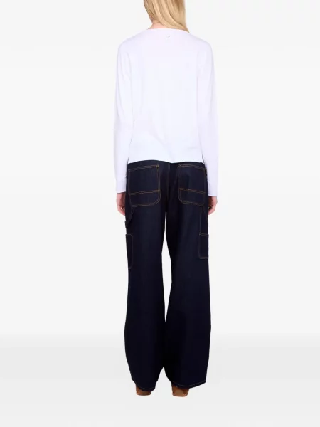 Tricou Zadig&voltaire cu guler henley alb