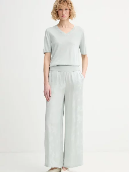 Calvin Klein pulover s kratkimi rokavi viskozen zelena
