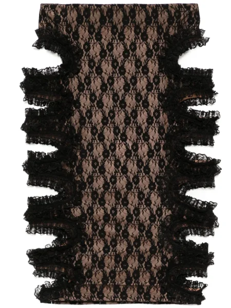 Spódnica midi Self-portrait koronkowa do kolan czarna