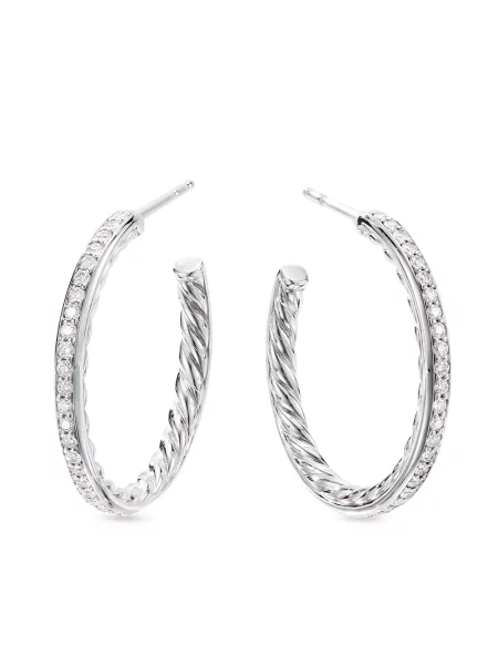 Diamant argint veritabil cercei David Yurman argintiu