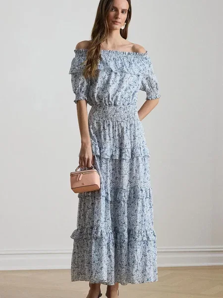 Lauren Ralph Lauren sukienka hiszpanka niebieska