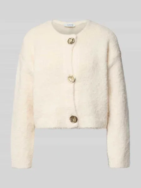 Kurtka z dzianiny z okrągłym dekoltem model ‘Omanta’ B.young biała