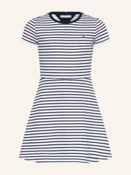 Tommy Hilfiger Piqué Šaty / tmavě modrá bílá