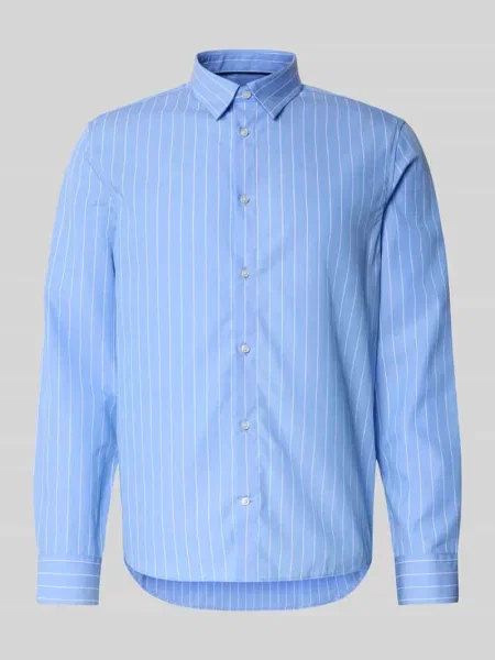 Koszula biznesowa o kroju slim fit z listwą guzikową Jake*s błękitna