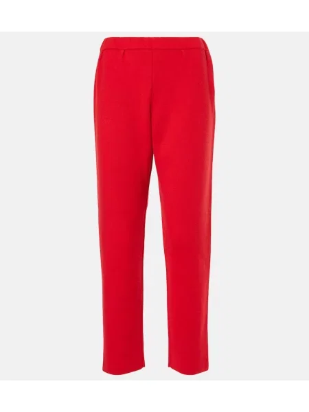 Pantaloni de trening The Row din cașmir roșu