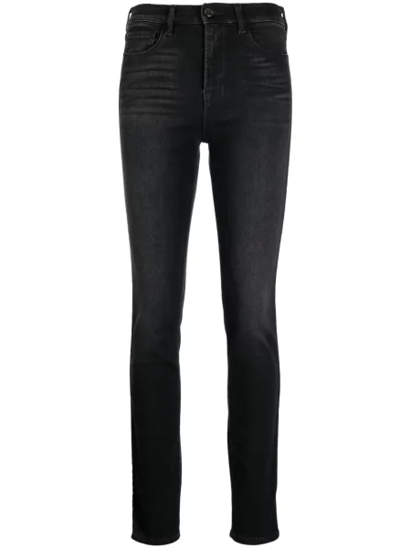 Haftowane skinny jeansy skinny Emporio Armani czarne