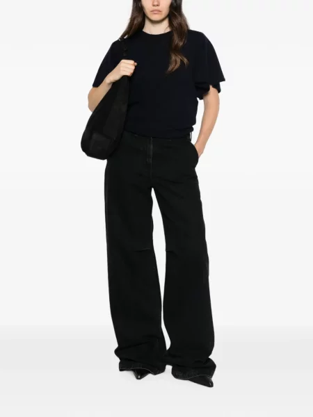 Tricou Twinset cu volane albastru