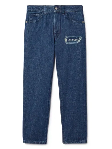 Jeansy straight leg dziecięce Off-white białe