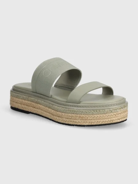 Чехли Calvin Klein WEDGE SLIDE HE с платформа сиво