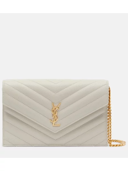 Colier Saint Laurent din piele bej