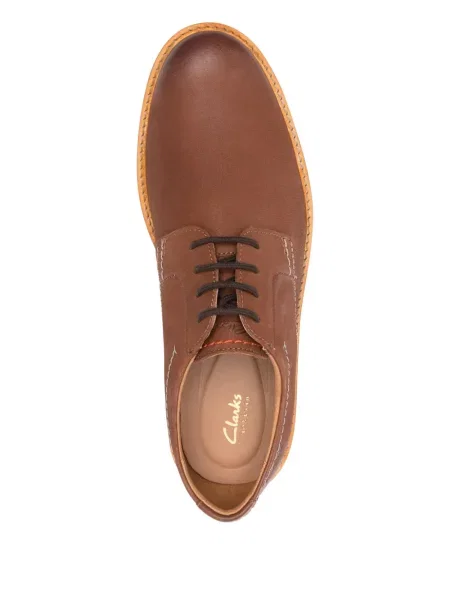 Pantofi derby Clarks cu șireturi din piele maro