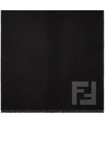 Fular Fendi cu franjuri negru
