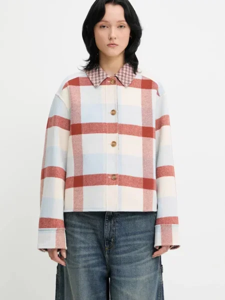 Barbour cămașă din amestec de lână Robyn Overshirt cu guler clasic relaxed