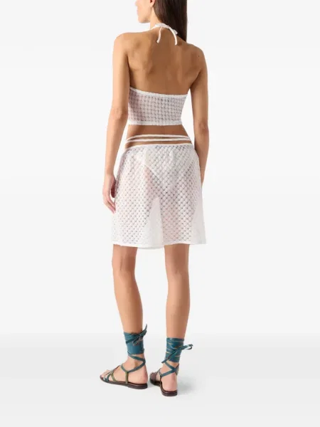 Top Missoni cu gât halter alb