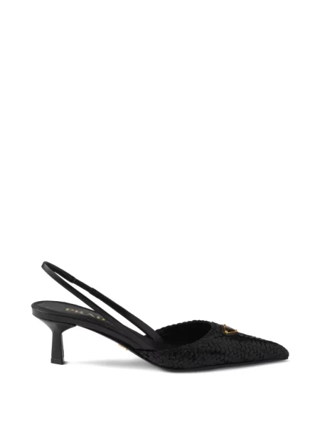 Pantofi cu toc Prada slingback cu bretele negru