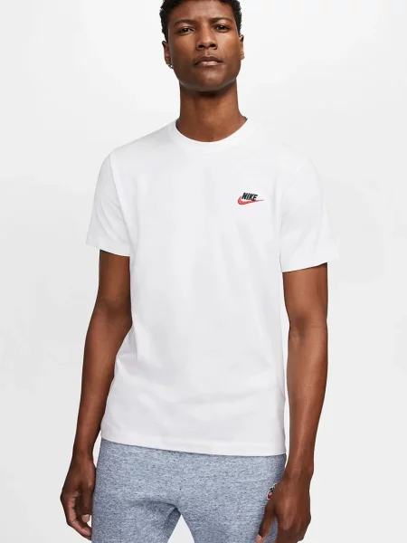 Pánske tričko Nike Sportswear Club white/black/university red biela