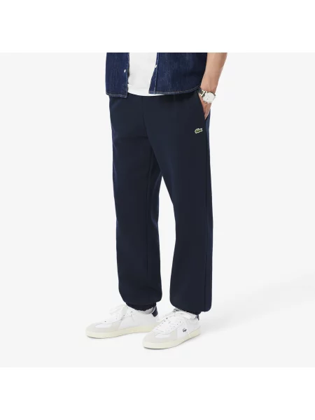 Lacoste Regularne Spodnie Dresowe Z Polaru granatowe