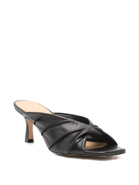 Papuci tip mules Carrano cu bretele negru